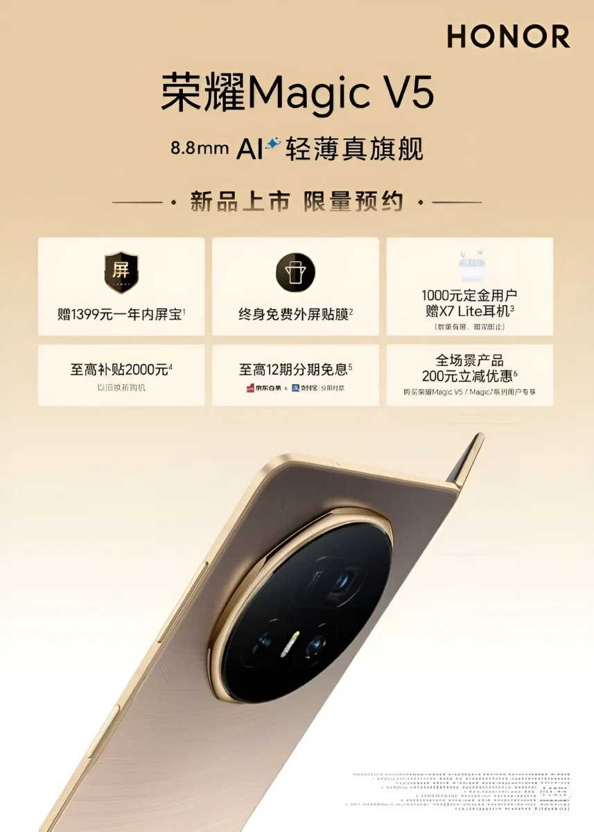 Honor Magic V5 Slim Design and Camera Island Leaked in New Poster